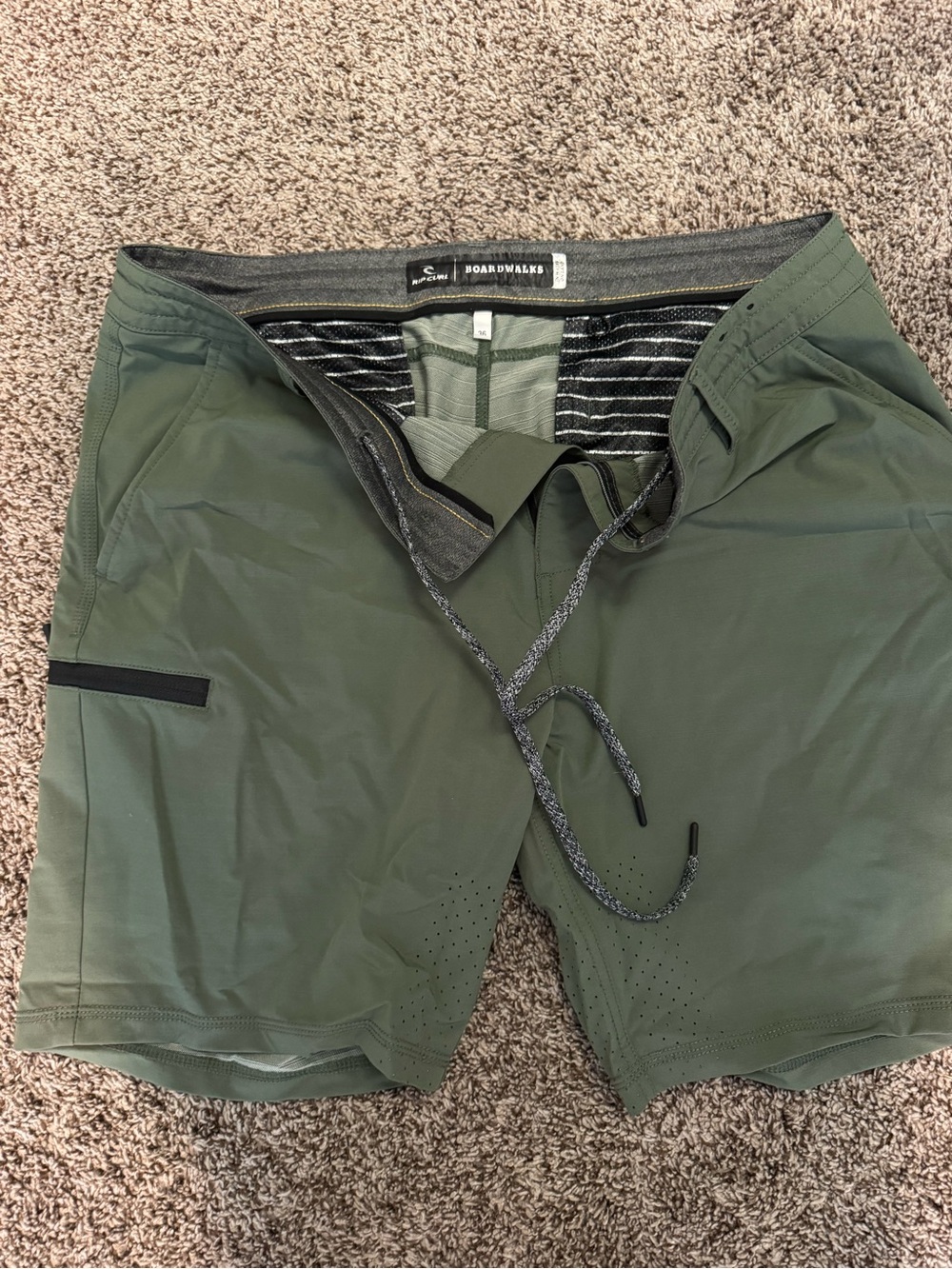 Rip Curl Olive Green Boardwalks Swim Trunks